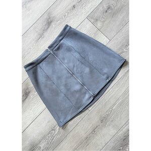 Charlotte Russe Faux Suede Zip Front Mini Skirt
